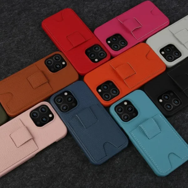 Premium Genuine Leather Card Holder Slot For iphone 16 Pro Max Case iphone15pro 14 13 12 11 Cases Shell Phone Cover Fundas Capa - Image 5