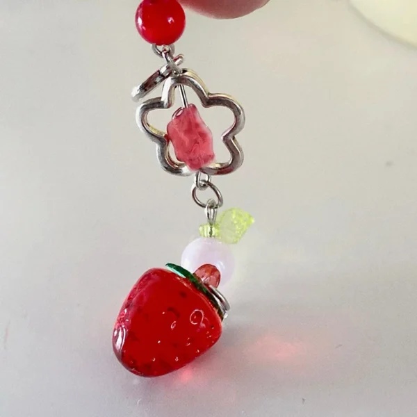 Sweet Y2K Cute Strawberry Mobile Phone Lanyard Lovely Fruits Phone Chain For Girls Aesthetic Cellphone Keychain - Image 6