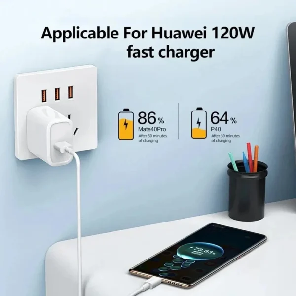 NNBILI 3Pcs cable ultra fast charging C-type phone, USB data cable C, 10A, 120W, suitable for Xiaomi, Samsung, Huawei - Image 6