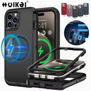 Case For iPhone 15 Pro Max 15 14 Pro Max iphone 16 Pro Max Heavy Duty Shock Absorption Full Body Protective Silicone Rubber Cas