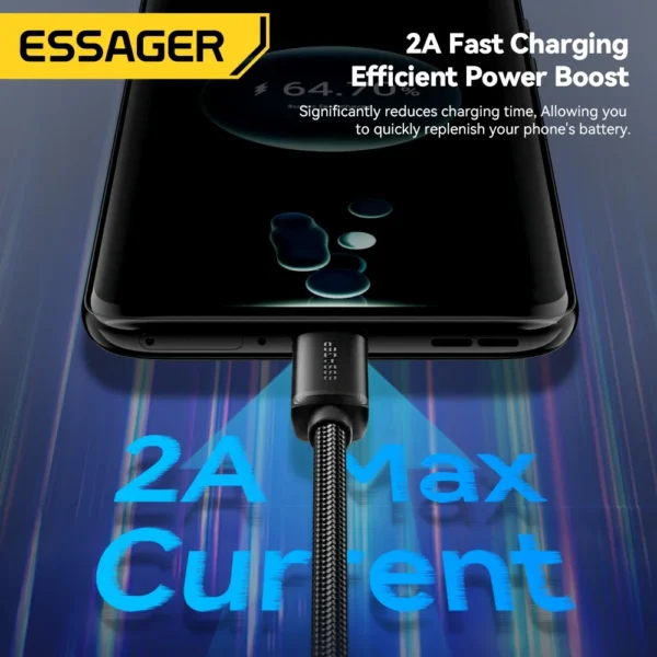 Essager Micro USB Cable 2A Fast Charging USB Cable for Xiaomi Realme Redmi Samsung Huawei Mobile Phone USB Data Charger Wire 3M - Image 3