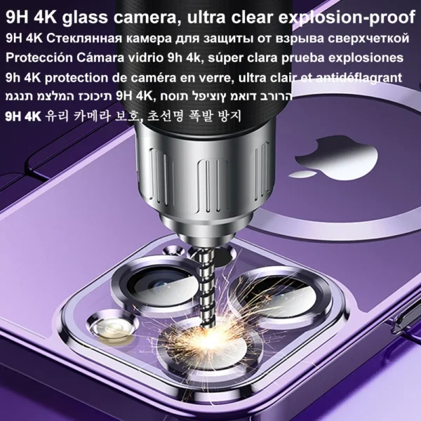 Magnetic Plating Case For iPhone 15 16 14 Plus 13 12 11 Pro Max Camera Lens Protector Glass For Magsafe Wireless Charger Cover - Image 4