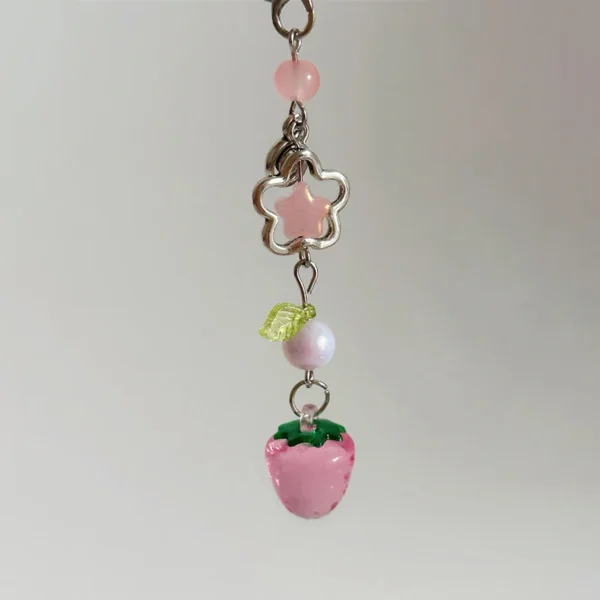 Sweet Y2K Cute Strawberry Mobile Phone Lanyard Lovely Fruits Phone Chain For Girls Aesthetic Cellphone Keychain - Image 4