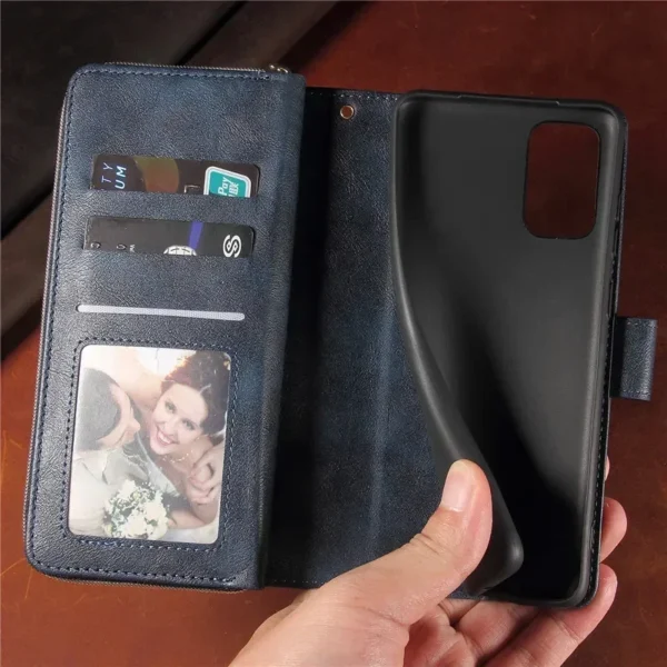 Leather Zipper Wallet Card Slot Phone Case for iPhone 16 15 14 13 12 Mini 11 Pro XS Max XR X SE 2022 8 7 Plus Flip Stand Cover - Image 4