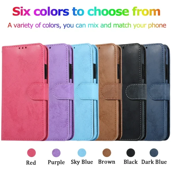 Luxury Leather Removable Flip Wallet Card Case for IPhone 13 14 15 16 Pro Max 12 Mini 11 XS XR X 8 7 Plus SE2022 Phone Bag Cover - Image 5