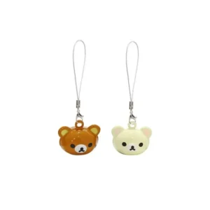 Lazy Brown Bear Bell Phone Charms Pendant Cute Kawaii Keychain Accessories For iPhone 12 Schoolbag Airpods Earphones Ins Korea