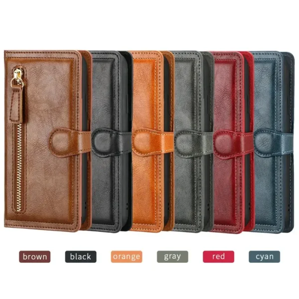 For iPhone 16 Pro Max Case Leather Zipper Flip Wallet Case For iPhone 16 Pro MAX 15 14 13 12 11 Cover For iPhone 16Pro Max - Image 6