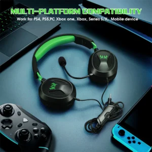 G3100 3.5mm Wired Gaming Headset Over Ear Game Headphones with Omni-directional Microphone for PS5 PS4 Laptop Tablet