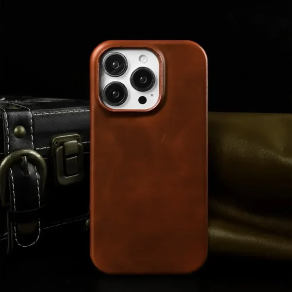 Business Genuine Leather Phone Case For Iphone 16 Pro Max 15Pro Aesthetic Vintage Back Cover For Iphone 13Pro 12Pro 11 14Pro 12 - Image 3