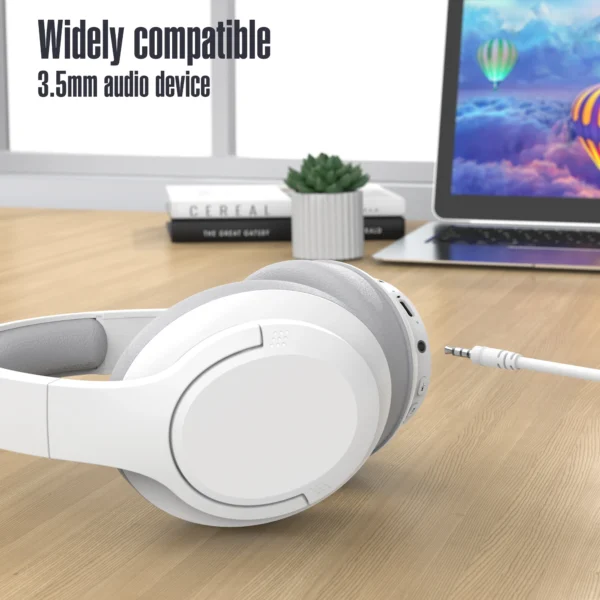 Bluetooth Wireless Over-Ear Headphones with 48H Playtime and with Microphone, HiFi Stereo Foldable Lightweight Headphones for de - Image 5