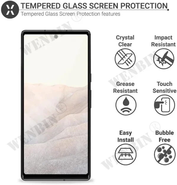 3 Pcs Tempered Glass For Google Pixel 9 8 7 6 Pro XL 7A 5A 3 XL Curved Full Cover Screen Protector - Image 2