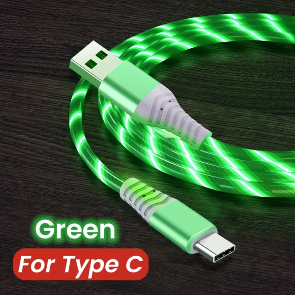 MVQF 5A Fast Charging Cable Glowing LED Cable Micro USB TypeC Data Cable Flowing Streamer Light LED USB C Cord for Huawei Xiaomi - Image 2