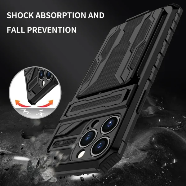 ShockProof Armor Case For iPhone 16 15 14 Pro Max Plus 13 12 11 Pro XS Max XR 8 Plus Anti Shock KickStand Bracket Card Slot Case - Image 3