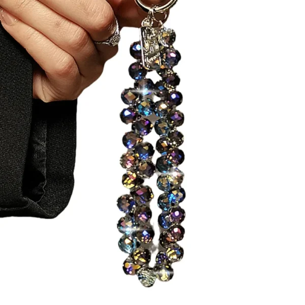 Beads Hand Wrist Strap Crystal Rhinestone Lanyard for iPhone Huawei Redmi Xiaomi Samsung Phone Charm Ornament Keychain Hang Rope