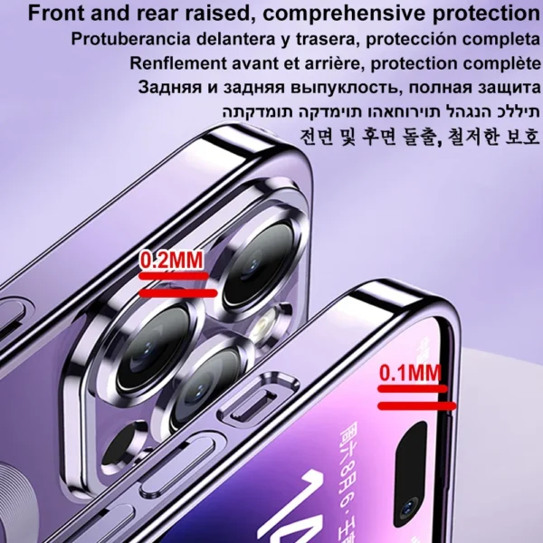 Magnetic Plating Case For iPhone 15 16 14 Plus 13 12 11 Pro Max Camera Lens Protector Glass For Magsafe Wireless Charger Cover - Image 3