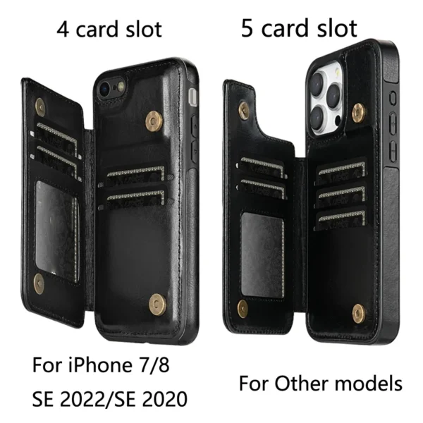 Wallet RFID Blocking Layer Protect Anti-Theft Magnetic Leather Case For iPhone 16 Pro Max 15 Plus 14 13 12 11 SE 2 X XS XR 8 7 - Image 5