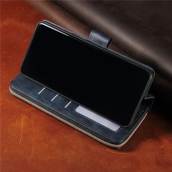 Leather Zipper Wallet Card Slot Phone Case for iPhone 16 15 14 13 12 Mini 11 Pro XS Max XR X SE 2022 8 7 Plus Flip Stand Cover - Image 5